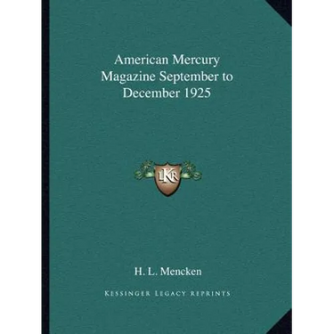 American Mercury Magazine September to December 1925