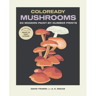 Coloready Mushrooms: 20 Modern Paint-By-Number Prints