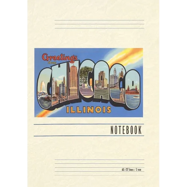Vintage Lined Notebook Greetings from Chicago, Illinois