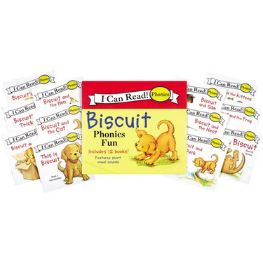 Biscuit 12-Book Phonics Fun!: A Box of 12 Mini-Books Featuring Short and Long Vowel Sounds