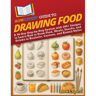 HowExpert Guide to Drawing Food: A 30-Day Step-by-Step System with 200+ Images to Learn How to Draw Food, Meals, Snacks, and Drinks in Realistic, Cart