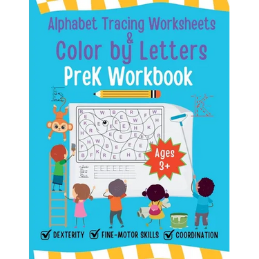 Alphabet Tracing Worksheet and Color by Letters Prek Workbook