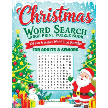 Christmas Word Search Large Print Puzzle Book for Adults & Seniors: 100 Fun & Festive Word Find Puzzles with Answers - Holiday Activity Book for Relax