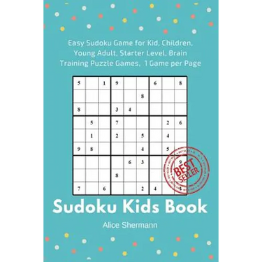 Sudoku Kids Book: 50 Easy Sudoku Game for Kid, Children Brain Training Puzzle Games, 1 Game per Page