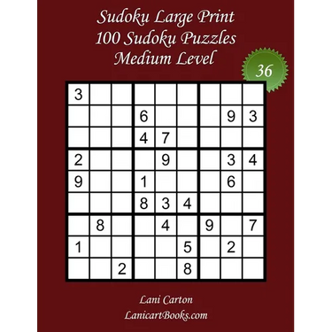 Sudoku Large Print for Adults - Medium Level - N°36: 100 Medium Puzzles - Big Size (8.3"x8.3") and Large Print (36 points)