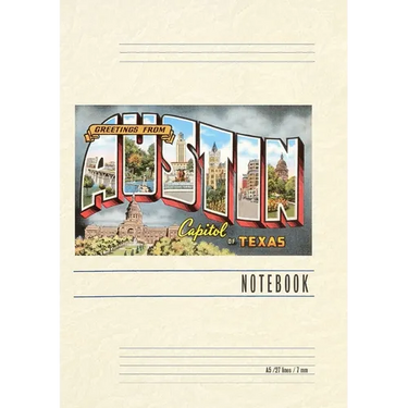 Vintage Lined Notebook Greetings from Austin, Texas