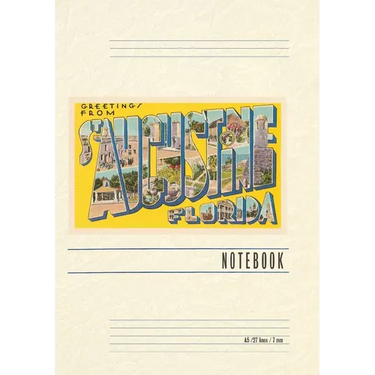 Vintage Lined Notebook Greetings from St. Augustine, Florida