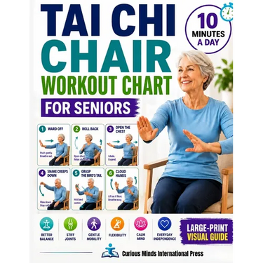 Tai Chi Chair Workout Chart for Seniors: 28 Days of Easy Seated Exercises for Stiff Joints, Gentle Mobility, Better Balance, Flexibility, Calm, and Ev
