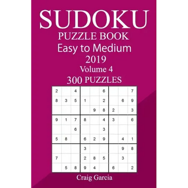 300 Easy to Medium Sudoku Puzzle Book 2019