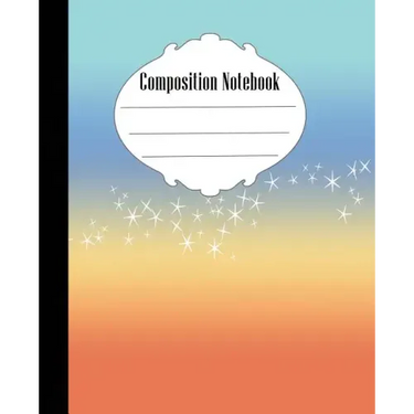 Composition Notebook: Ombre Stars Composition Notebook Wide Ruled 7.5 x 9.25 in, 100 pages book for kids, teens, school, students and teache