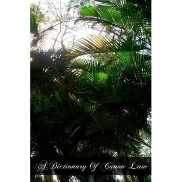 A Dictionary Of Canon Law