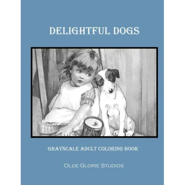 Delightful Dogs Grayscale Adult Coloring Book