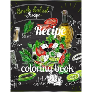 Recipe coloring book: A Coloring Book of 35 Unique recipe Coe Stress relief Book Designs Paperback