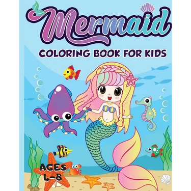 Mermaid Coloring Book for Kids Ages 4-8: 40 Unique and Beautiful Mermaid Coloring Pages (Children's Books Gift Ideas)