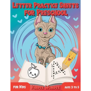Letter Practice Sheets for Preschool for Kids Ages 3 to 5: Learning Workbook Letter and Number Tracing for Kindergarten with Cute Dog Design
