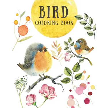 Bird Coloring Book: Creative & Stress Relieving Activity for Kids and Adults - Beautiful Nature Designs - Relaxation for Children (Large 8
