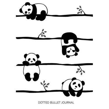 Cute Pandas - Dotted Bullet Journal: Medium A5 - 5.83X8.27