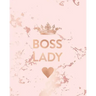 Boss Lady: Inspirational Quote Notebook, Trendy Pink Marble and Rose Gold - 8 x 10, 120 Wide Ruled Pages