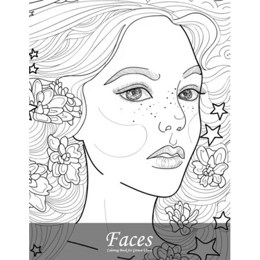 Faces Coloring Book for Grown-Ups 6