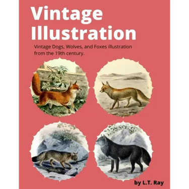 Vintage Illustration: Vintage Dogs, Wolves, and Foxes illustration from the 19th century.