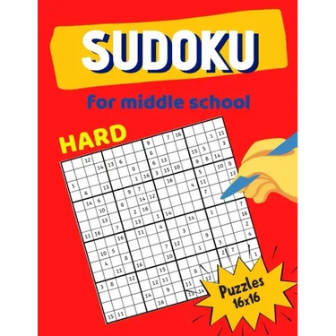 Hard Sudoku For Middle School Puzzles 16x16: Math riddles book for Teens, smart gifts for Boy & Girl, worksheet and answer key one puzzle per page