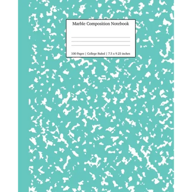 Marble Composition Notebook College Ruled: Turquoise Marble Notebooks, School Supplies, Notebooks for School