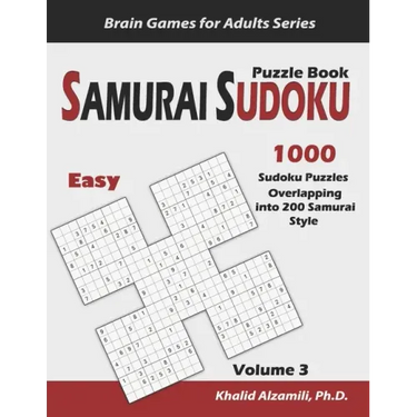 Samurai Sudoku Puzzle Book: 1000 Easy Sudoku Puzzles Overlapping into 200 Samurai Style