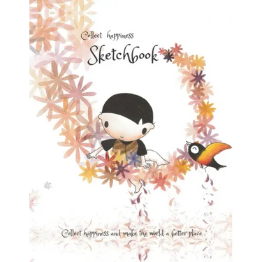 Collect happiness sketchbook (Hand drawn illustration cover vol.6)(8.5*11) (100 pages) for Drawing, Writing, Painting, Sketching or Doodling: Collect