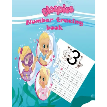 Bloopies number tracing book: Preschool, Pre K, Ages 3-5, number print handwriting book, Trace numbers With Bloopies, Workbook For Kids, girl and bo