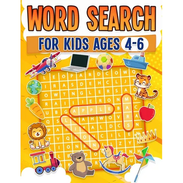 Word Search For Kids Ages 4-6 100 Fun Word Search Puzzles Kids Activity Book Large Print Paperback