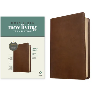 NLT Large Print Thinline Reference Bible, Filament Enabled Edition (Red Letter, Leatherlike, Rustic Brown)