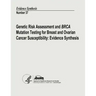 Genetic Risk Assessment and BRCA Mutation Testing for Breast and Ovarian Cancer Susceptibility: Evidence Synthesis: Evidence Synthesis Number 37