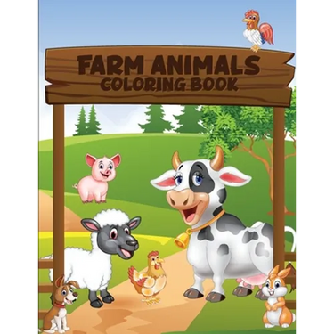 Farm Animals Coloring Book: Simple and Fun Designs: Cows, Chickens, Horses, Ducks and more!