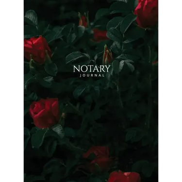 Notary Journal: Hardbound Public Record Book for Women, Logbook for Notarial Acts, 390 Entries, 8.5" x 11", Red Roses Cover