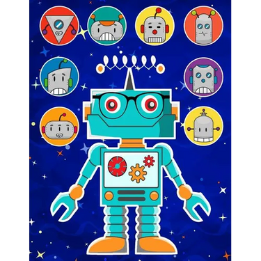 Robots Sticker Album 2 For Boys: 100 Plus Pages For PERMANENT Sticker Collection, Activity Book For Boys - 8.5 by 11