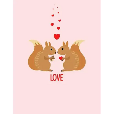 Squirrels Love Composition Notebook: College Ruled (7.44 X 9.69) Sweet Animals with Hearts Writing Book
