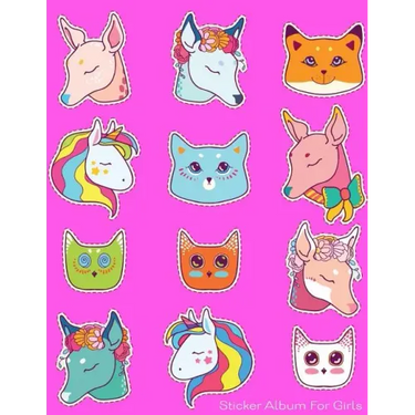 Sticker Album For Girls: 100 Plus Pages For PERMANENT Sticker Collection, Activity Book For Girls - 8.5 by 11