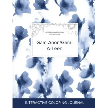 Adult Coloring Journal: Gam-Anon/Gam-A-Teen (Butterfly Illustrations, Blue Orchid)