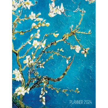 Vincent Van Gogh Planner 2024: Almond Blossom Painting Artistic Post-Impressionism Art Organizer: January-December (12 Months)