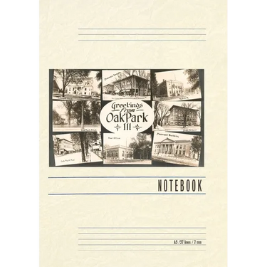 Vintage Lined Notebook Greetings from Oak Park, Illinois