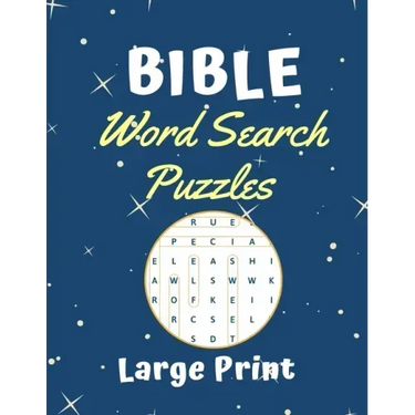 Bible Word Search Puzzles Large print: Puzzle game for adults and kids (8,5" x 11")
