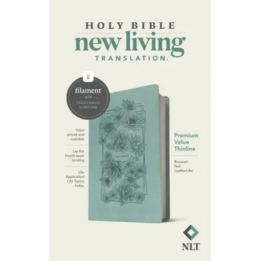 NLT Premium Value Thinline Bible, Filament Enabled (Leatherlike, Bouquet Teal)