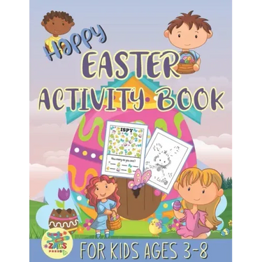 Happy Easter activity book for kids ages 3-8: fun Easter gift for kids ages 3 and up