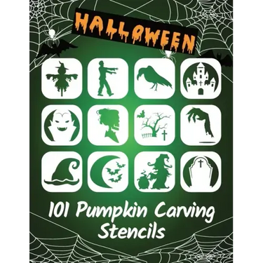 101 Pumpkin Carving Stencils: Template Patterns for Funny and Scary Halloween Decor Adults & Kids