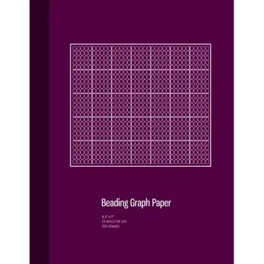 Beading Graph Paper: Peyote Stitch Graph Paper, Seed Beading Grid Paper, Beading on a Loom, 100 Sheets, Purple Cover (8.5"x11")