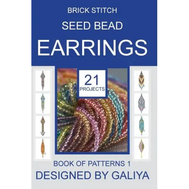 Brick stitch seed bead earrings. Book of patterns: 21 projects