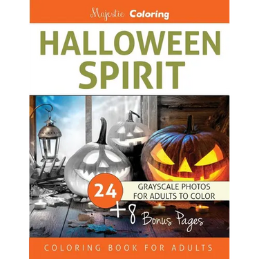 Halloween Spirit: Grayscale Coloring Book for Adults