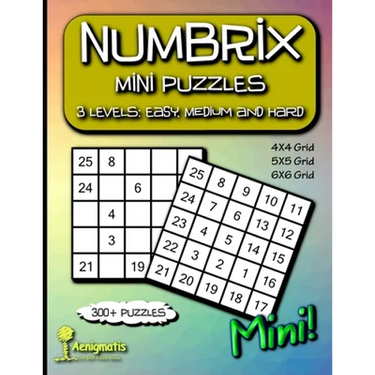Numbrix Mini Puzzles: 3 Levels: Easy, Medium and Hard