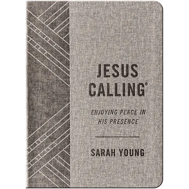 Jesus Calling, Textured Gray Leathersoft, with Full Scriptures: Enjoying Peace in His Presence (a 365-Day Devotional) - The Perfect Father's Day Gift
