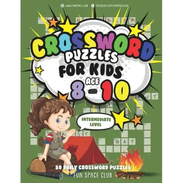 Crossword Puzzles for Kids Ages 8-10 Intermediate Level: 80 Daily Easy Puzzle Crossword for Kids